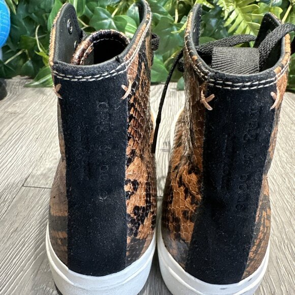 Rag & Bone Python Snake Hugh Top Sneakers Shoes Size 37 US 7 Women's - Picture 6 of 11